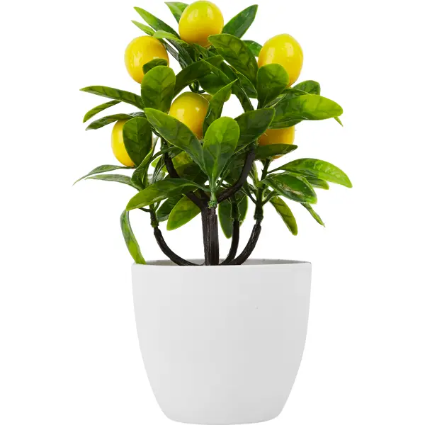 Искусственное растение Лимон ?16 см полиэстер