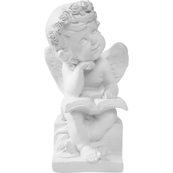 Фигура Ангел с книгой белая гипс