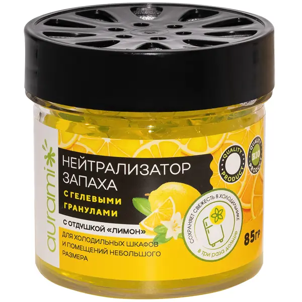 Нейтрализатор запаха с гелевыми гранулами Aurami лимон 85гр