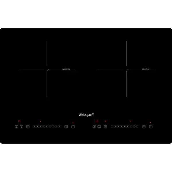 Индукционная варочная панель Weissgauff HI 412 H 61x41 61 см 2 конфорки цвет черный