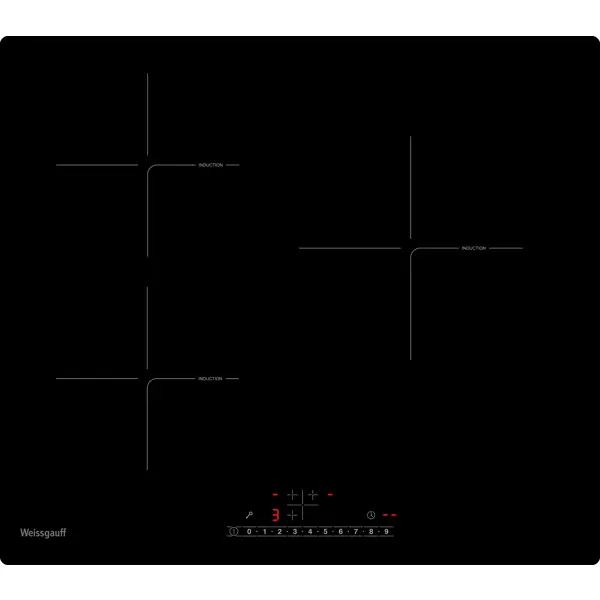 Индукционная варочная панель Weissgauff HI 630 BSC 59x52 59 см 3 конфорки цвет черный