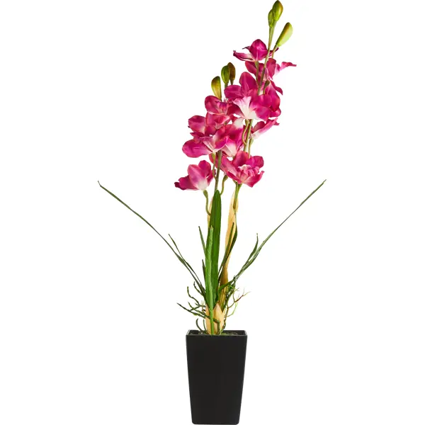 Искусственное растение Орхидея h80 см ткань розовый
