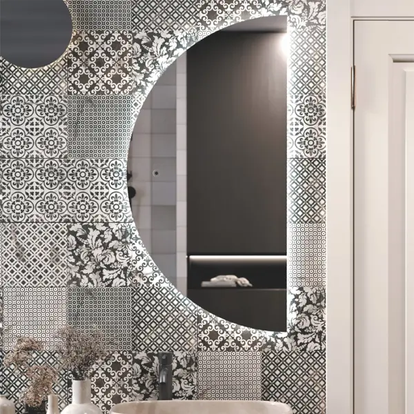 Зеркало для ванной Ориент с подсветкой 40x80 см цвет серебро