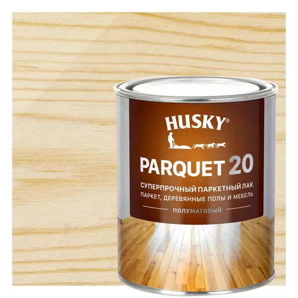 Лак паркетный Husky Parquet 20 полуматовый бесцветный 0.9 л