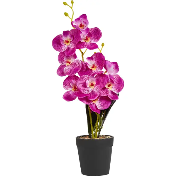 Искусственное растение Орхидея в горшке ?12 ПВХ цвет фиолетовый