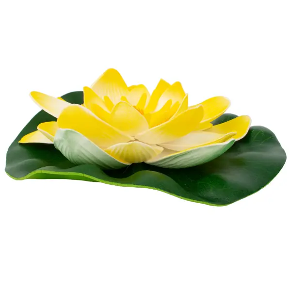 Цветок для водоема Ecotec Лилия пластик бело-желтый ?18 см