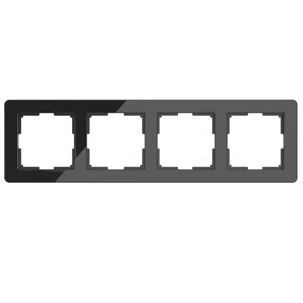 Рамка для розеток и выключателей Werkel W0042708 4 поста цвет черный