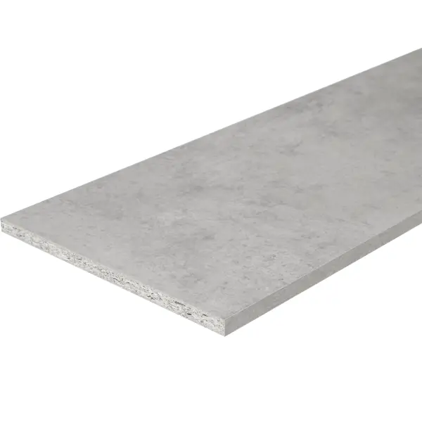 Деталь мебельная ЛДСП 2700x500x16 мм кромка с длинных сторон цвет бетон светло-серый