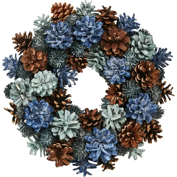 Декоративное украшение Венок рождественский 30.5 см цвет синий