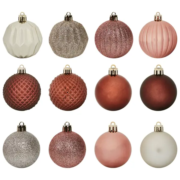 Набор новогодних шаров Christmas ?5-6 см полистирол цвет розовый 25 шт.