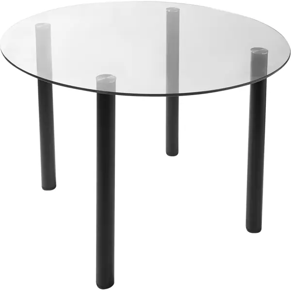 Стол кухонный Delinia Версаль 90x90 см круг стекло цвет черный
