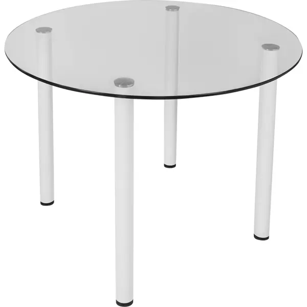 Стол кухонный Delinia Версаль 90x90 см круг стекло цвет белый