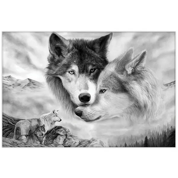 Картина на холсте Волчья верность 110х70 см