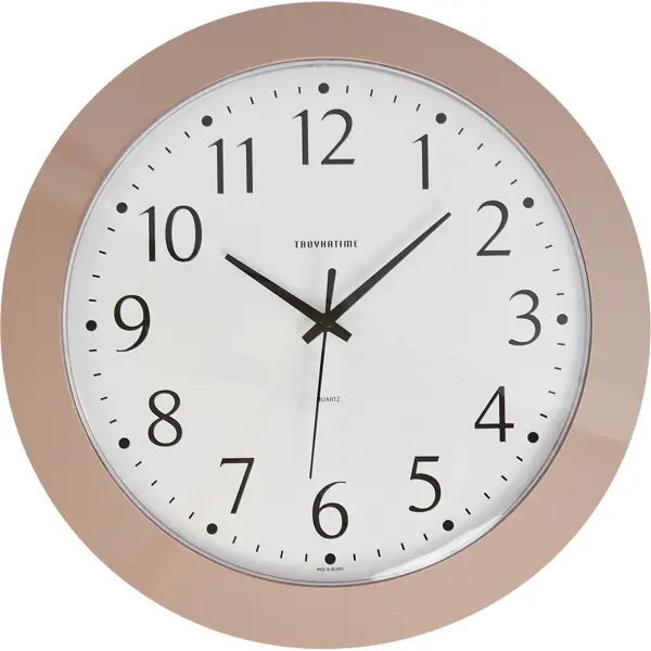 Часы настенные Troykatime Эконом круглые пластик цвет розовый бесшумные ? 30.5 см