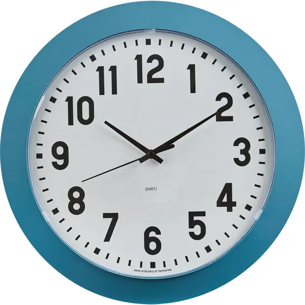 Часы настенные Troykatime Эконом круглые пластик цвет серо-синий бесшумные ? 30.5 см