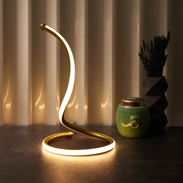 Настольная лампа светодиодная Rexant Spiral Uno теплый белый свет цвет золотой