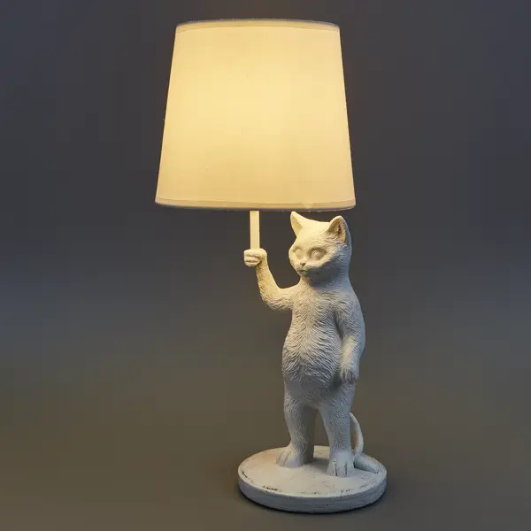 Настольная лампа Rexant Кот с зонтом цвет белый