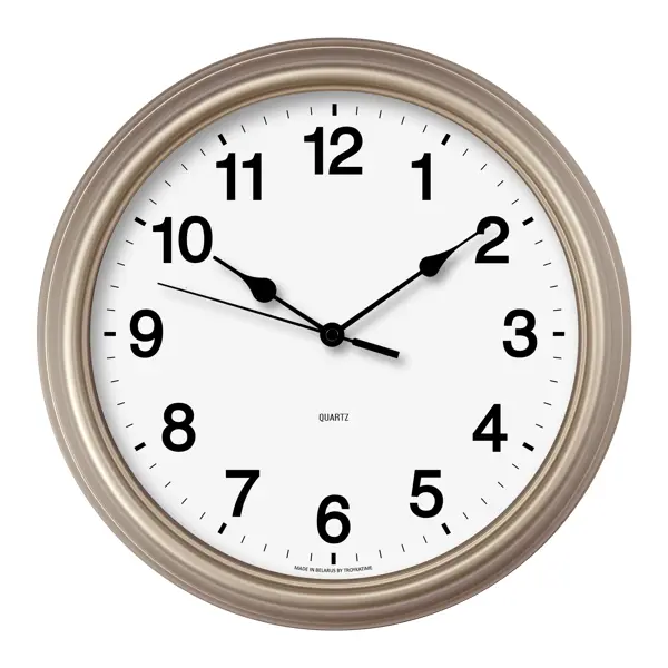 Часы настенные Troykatime Классика круглые пластик цвет золотистый бесшумные ?31 см