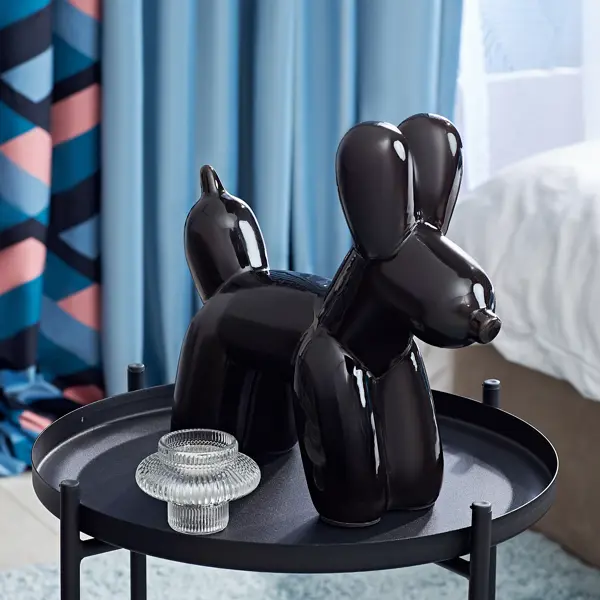 Декоративная фигура Собака керамика черная 28х10х25.5 см