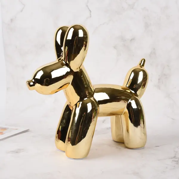 Декоративная фигура Собака керамика золотая 28х10х25.5 см