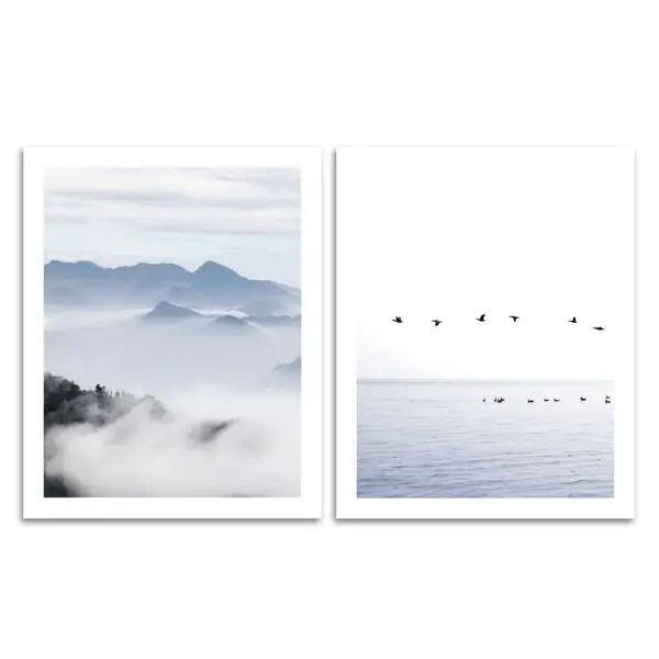 Постер Птицы в тумане 40x50 см 2 шт.