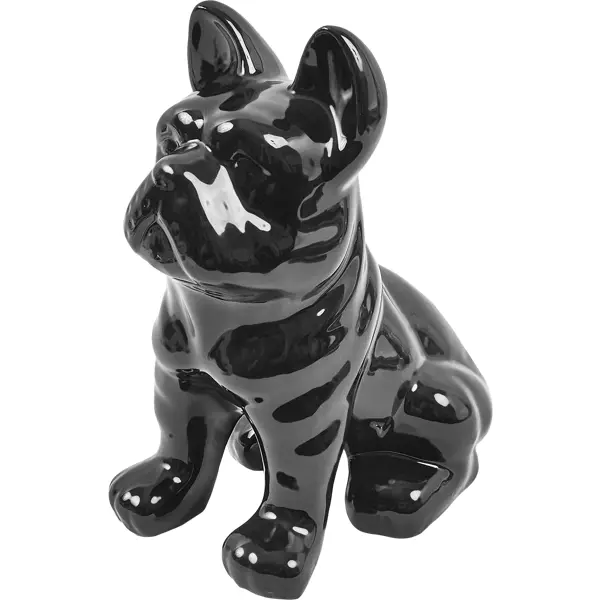 Декоративная собака Бульдог керамика черная 23x18x12 см