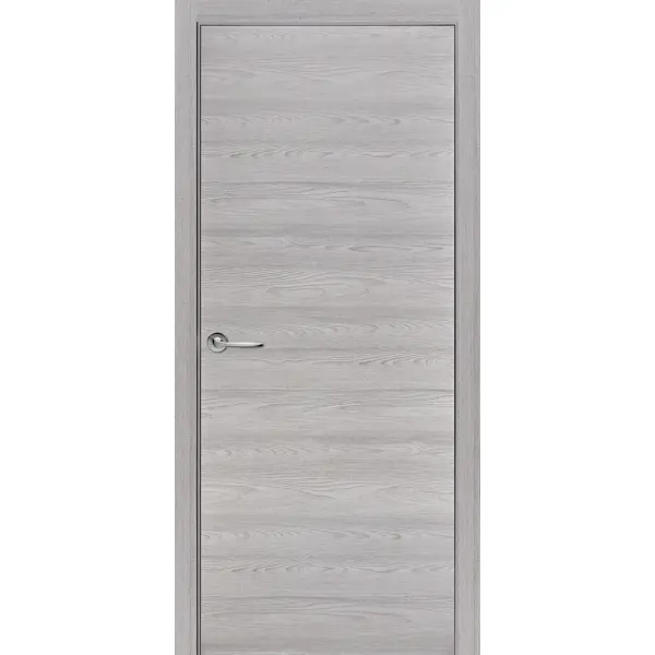 Дверь межкомнатная глухая с замком в комплекте 70x200 см Hardflex цвет ясень серый