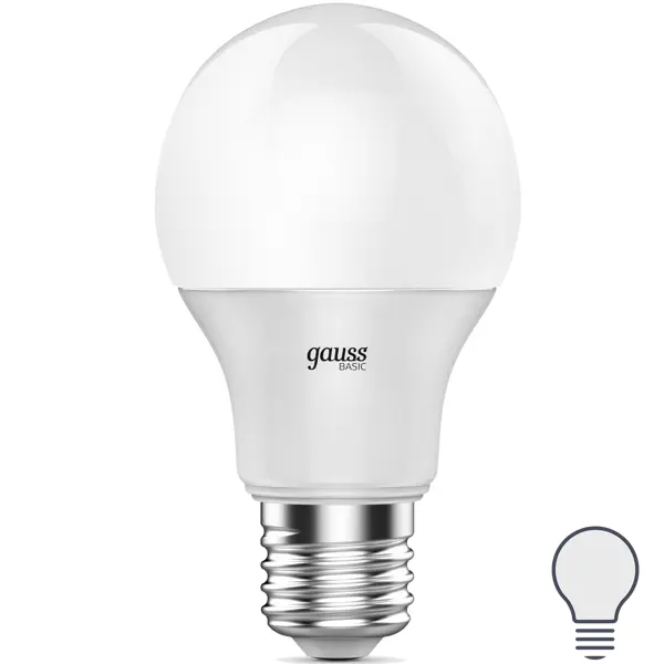 Лампа светодиодная Gauss E27 170-240 В 11.5 Вт груша матовая 1000 лм нейтральный белый свет