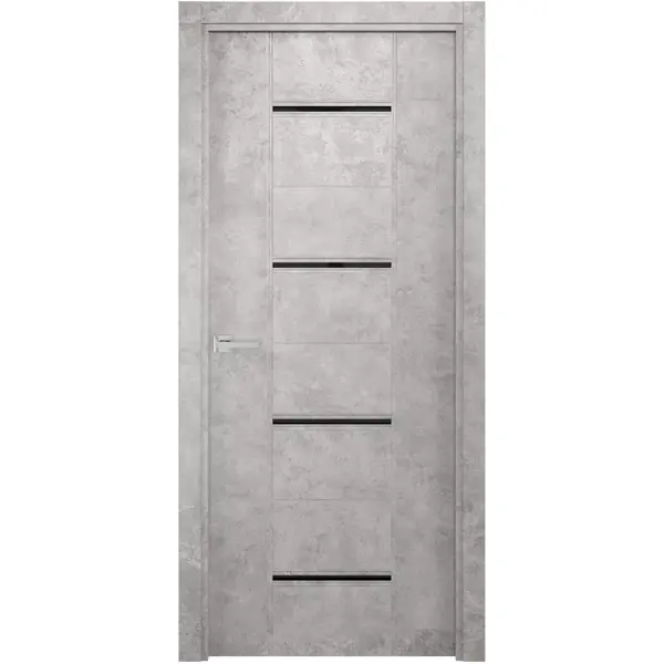 Дверь межкомнатная остекленная без замка и петель в комплекте Виктория 60xx200 финиш-бумага цвет бетон