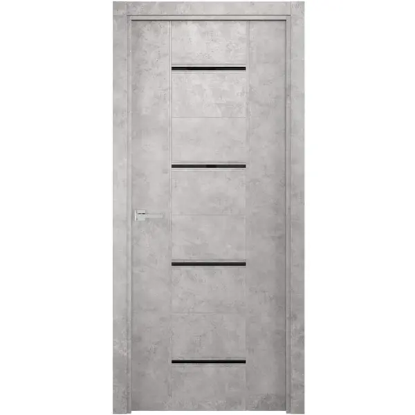 Дверь межкомнатная остекленная без замка и петель в комплекте Виктория 70x200 финиш-бумага цвет бетон