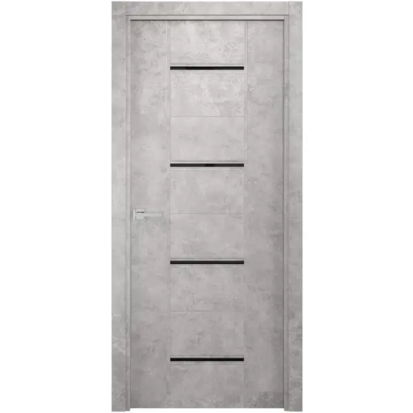 Дверь межкомнатная остекленная без замка и петель в комплекте Виктория 80x200 финиш-бумага цвет бетон
