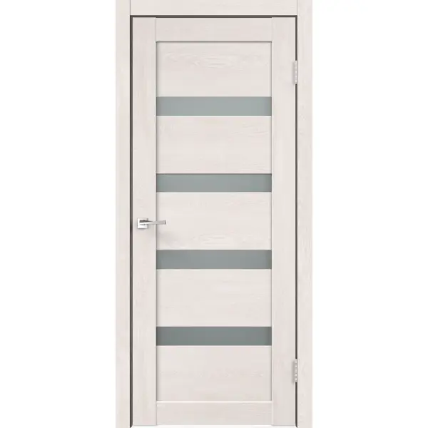 Дверь межкомнатная остекленная без замка и петель в комплекте Лайн 2 60x200 см HardFlex цвет дуб тернер белый