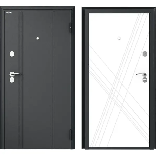 Дверь входная металлическая Оптим 88x205 см правая цвет белая графика