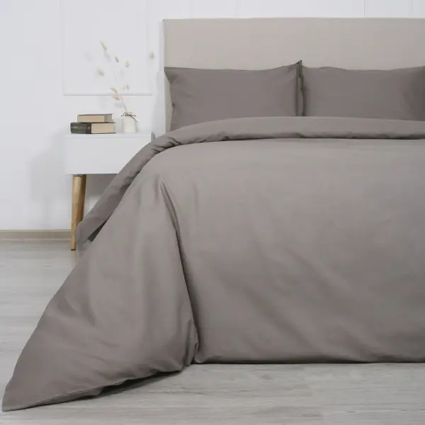 Комплект постельного белья Melissa полутораспальный бязь серо-коричневый