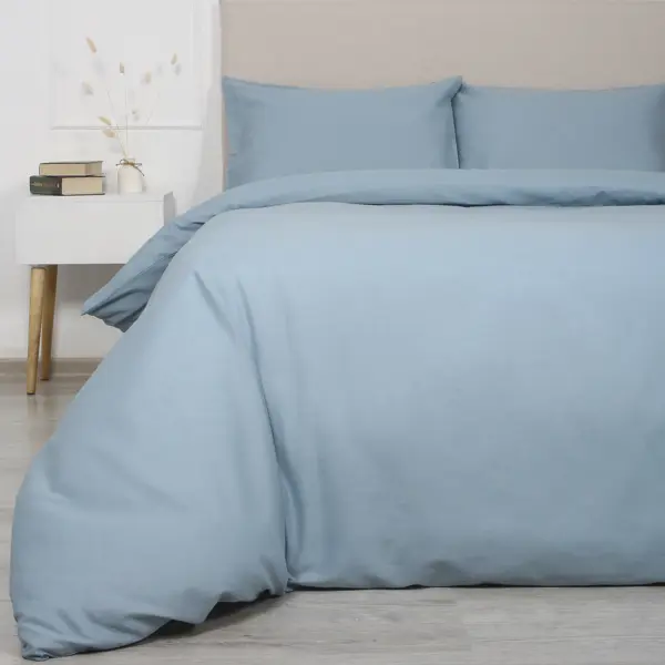 Комплект постельного белья Melissa евро бязь серо-голубой