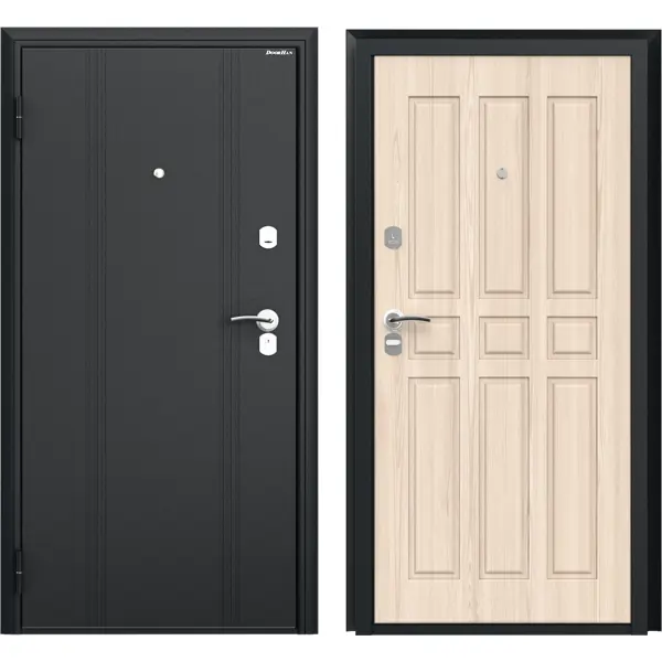 Дверь входная металлическая Оптим 98x205 см левая ясень ривьера