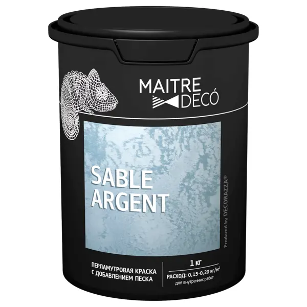Краска декоративная Maitre Deco Sable Argent 1 кг цвет серебристый