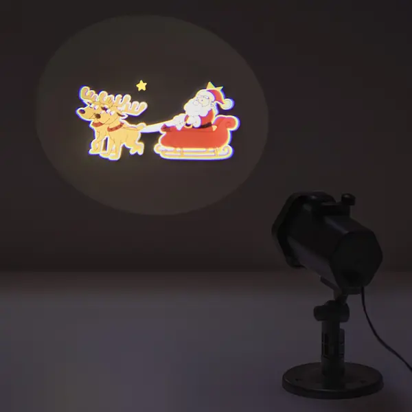 Проектор светодиодный уличный Gauss Holiday Дед Мороз 6 Вт IP44, анимированные картинки