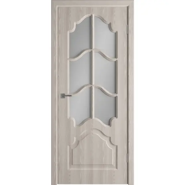 Дверь межкомнатная Венеция остекленная ПВХ ламинация цвет дуб фраппе 60x200 см (с замком и петлями)