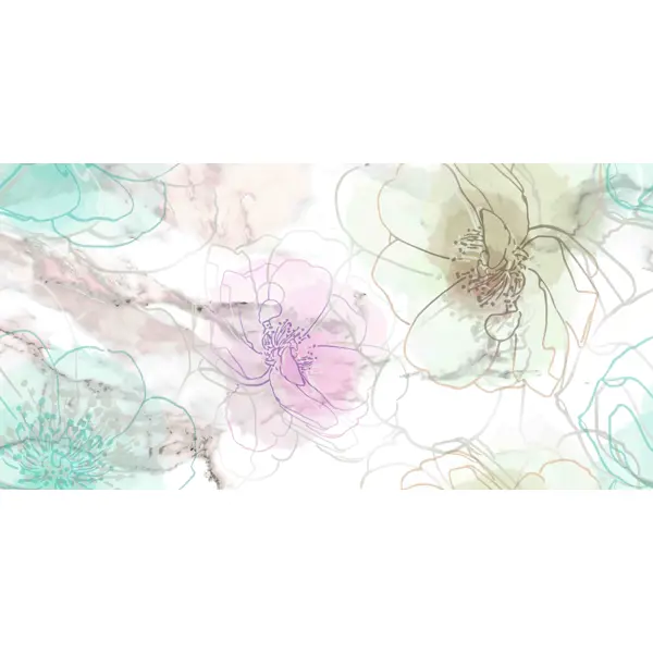 Плитка настенная Axima Тенерифе 30x60 см 1.62 м? матовая цвет белый мрамор цветы