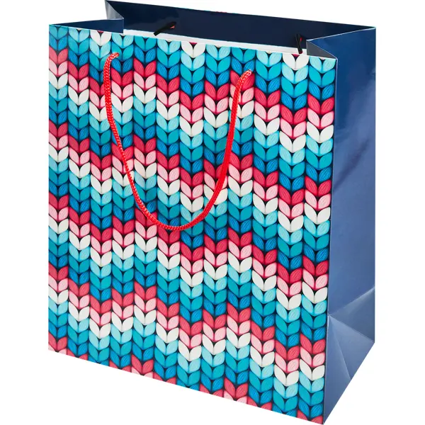 Пакет подарочный вязаный «Дизайн 1» 32x26 см цвет разноцветный
