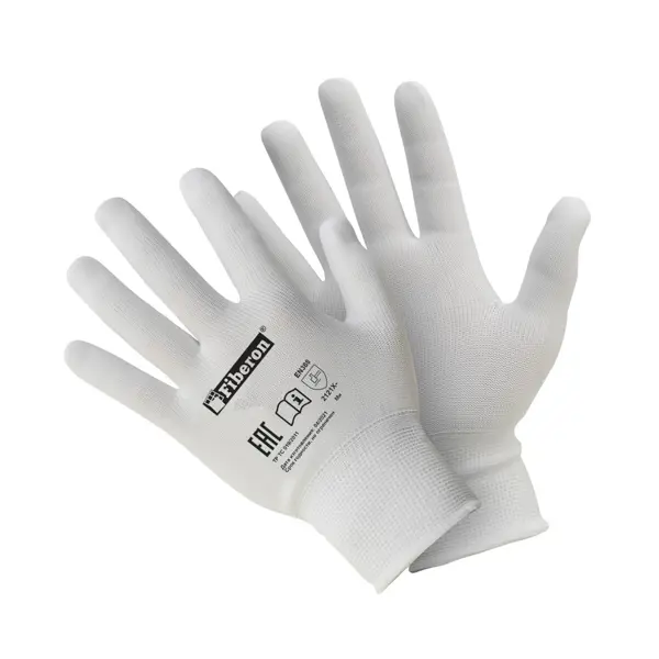 Перчатки полиэстеровые Fiberon белые размер 10 / XL