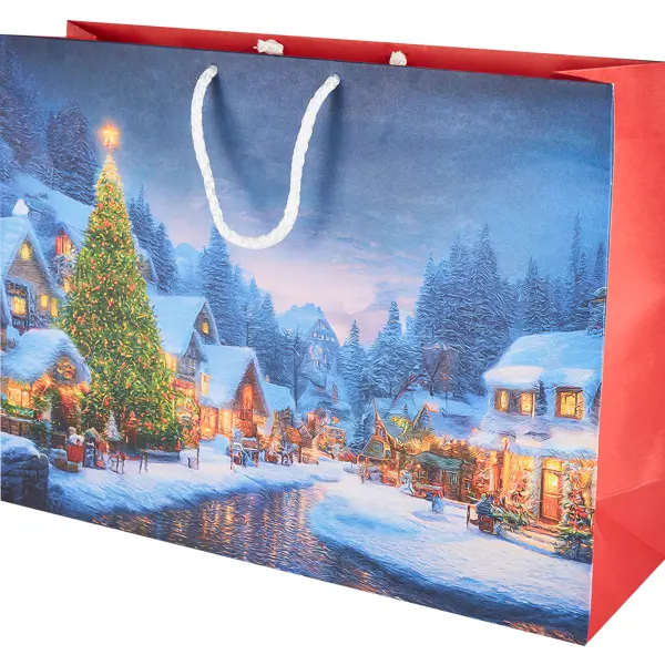 Пакет подарочный «Новогодняя елка» 40x30 см цвет разноцветный