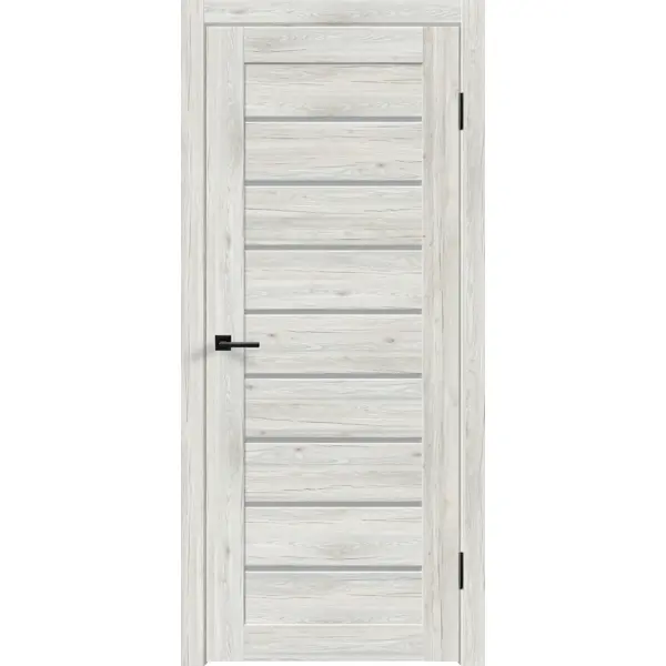 Дверь межкомнатная остекленная с замком и петлями в комплекте Тиволи 70x200 см ПВХ цвет рустик серый