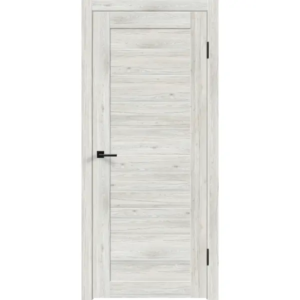 Дверь межкомнатная глухая с замком и петлями в комплекте Тиволи 70x200 см ПВХ цвет рустик серый