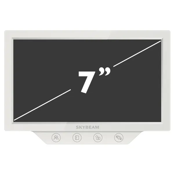 Видеодомофон Skybeam 7" с сенсорными кнопками цвет белый