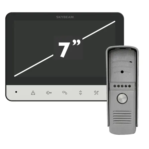 Комплект видеодомофона Skybeam 7" цвет черный