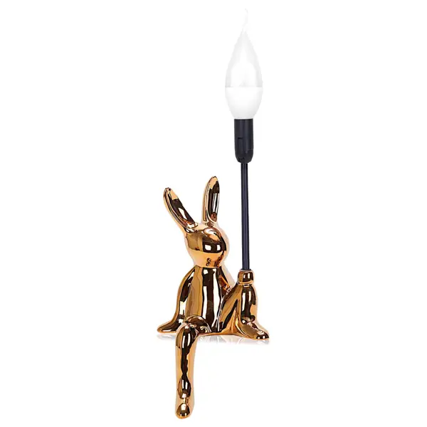 Настольная лампа декоративная Моби Заяц под лампу цвет золото