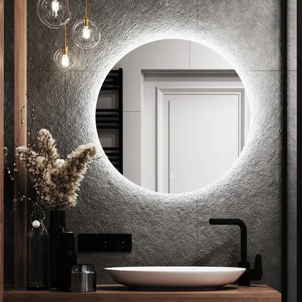 Зеркало для ванной Mirox NGE Веста SD59 с LED-подсветкой 60 см круглое цвет белый