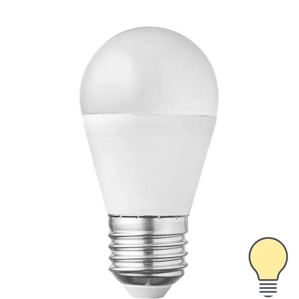 Лампа светодиодная Volpe E27 220-240 В 9 Вт шар малый матовая 1000 лм, теплый белый свет